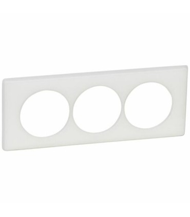Plaque Céliane 3 postes entraxe 57mm - finition Craie (Blanc Mat)