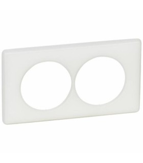 Plaque Céliane 2 postes entraxe 57mm - finition Blanc Craie