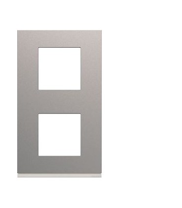 Plaque Gallery 2 postes verticale 71mm titane