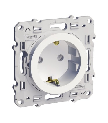 Odace, prise 2P+T 16A, standard allemand Blanc