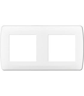 Plaque Esprit 2 postes Entraxe 71mm  blanche