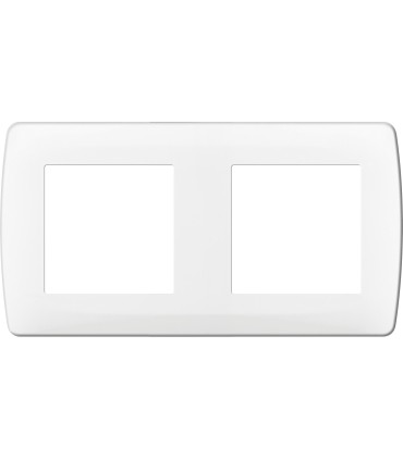 Plaque Esprit 2 postes Entraxe 71mm  blanche