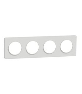 Plaque Odace Touch 4 Postes entraxe 71mm Blanc Mat