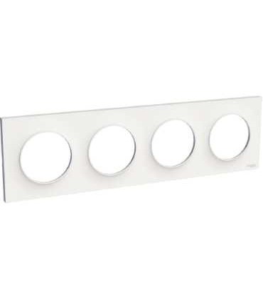 Plaque Odace Styl 4 Postes entraxe 71mm Blanc Brillant