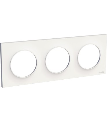 Plaque 3 Postes Odace Styl entraxe 71mm Blanc Brillant