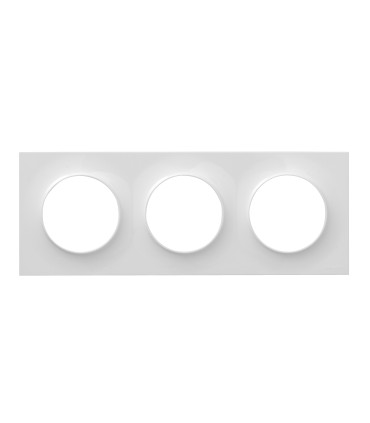 Plaque 3 Postes Odace Styl entraxe 71mm Blanc Brillant