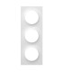 Plaque 3 Postes Odace Styl entraxe 71mm Blanc Brillant