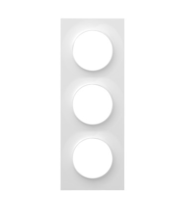 Plaque 3 Postes Odace Styl entraxe 71mm Blanc Brillant