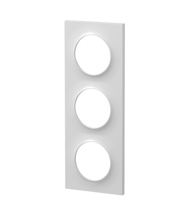 Plaque 3 Postes Odace Styl entraxe 71mm Blanc Brillant