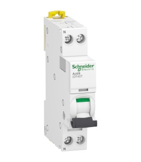 Disjoncteur Acti9 iDT40T - 1P+N - 10A - courbe C - 4500A/6kA
