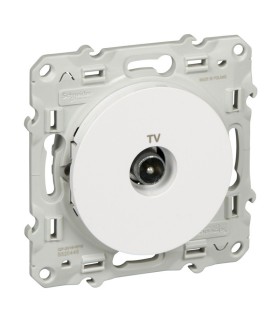 Prise TV simple Odace Blanc