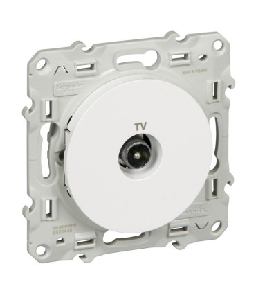 Prise TV simple Odace Blanc