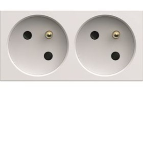 Prise de courant double spéciale goulotte Gallery 2P+T 16A Blanc pure