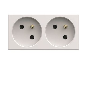 Prise de courant double spéciale goulotte Gallery 2P+T 16A Blanc pure