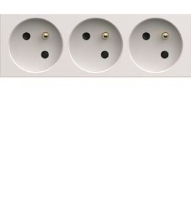 Prise de courant triple spéciale goulotte Gallery 2P+T 16A Blanc pure