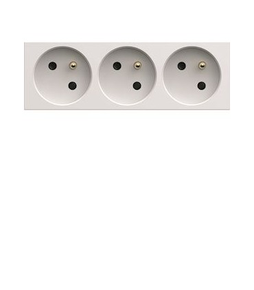 Prise de courant triple spéciale goulotte Gallery 2P+T 16A Blanc pure