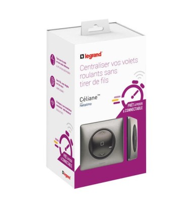 Prêt à poser Céliane with Netamo commande volet roulant + inter graphite