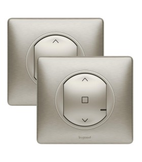 Prêt à poser Céliane with Netatmo 1 Cde volet roulant sans fil + 1 inter - titane