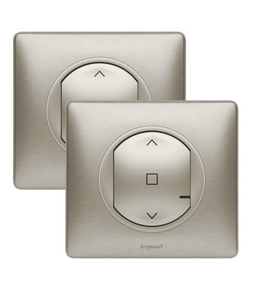 Prêt à poser Céliane with Netatmo 1 Cde volet roulant sans fil + 1 inter - titane