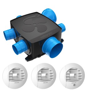 Kit VMC simple flux Hygroréglable pour logement individuel Hygrocosy avec 3 bouches