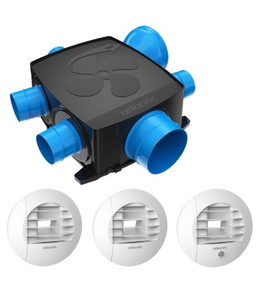 Kit VMC simple flux Hygroréglable pour logement individuel Hygrocosy avec 3 bouches