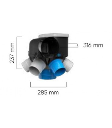 Kit VMC Autocosy IH auto intelligente jusqu'à 6 sanitaires- 5 bouches Lines