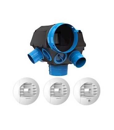 Kit VMC Hygrocosy pour T1 à T5 avec 3 bouches à piles