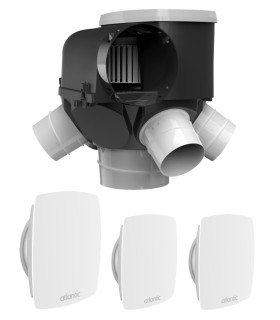 Kit VMC Autocosy Autoréglable avec 3 bouches extra plates 4 sanitaires + cuisine