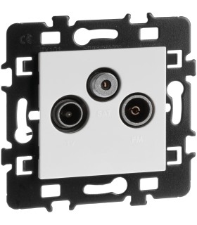 Prise TV-FM-SAT Esprit avec enjoliveur blanc