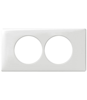 Plaque Céliane 2 postes pour rénovation entraxe 57mm Blanc