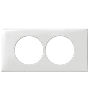 Plaque Céliane 2 postes pour rénovation entraxe 57mm Blanc