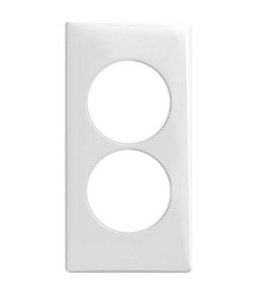 Plaque Céliane 2 postes pour rénovation entraxe 57mm Blanc