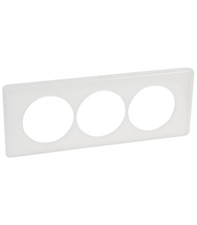 Plaque Céliane 3 postes pour rénovation entraxe 57mm Blanc