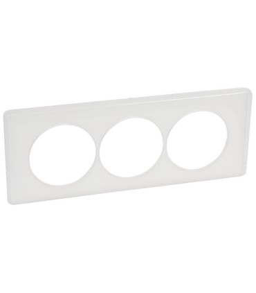 Plaque Céliane 3 postes pour rénovation entraxe 57mm Blanc