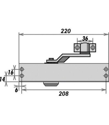 Ferme-porte GR150 corps seul, Force 2, 3 et 4  Argent.