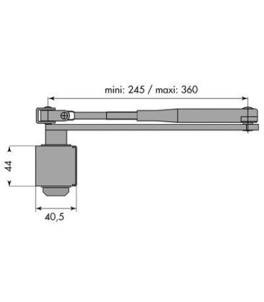 Ferme-porte GR150 corps seul, Force 2, 3 et 4  Argent.