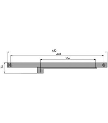 Bras anti-vandalisme à glissière pour ferme-portes GR150 / GR200 et GR 300, argent.