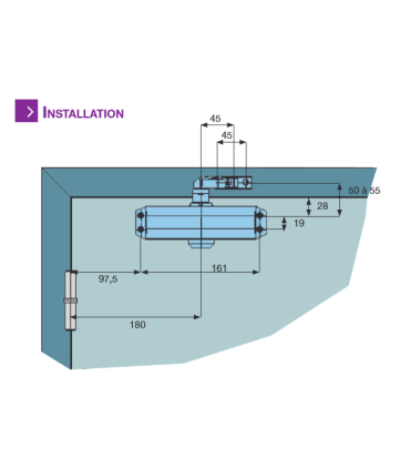 Ferme-porte GR101 bras standard Argent