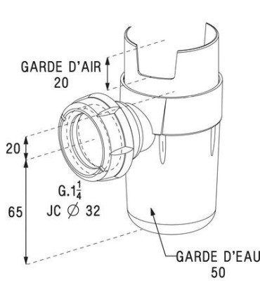 Siphon Universel groupe de sécurité évacuation Ø 32 mm