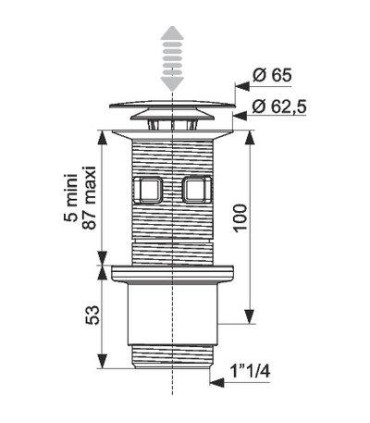 Bonde universelle de Lavabo ou vasque