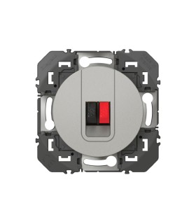 Prise haut parleur simple Dooxie finition alu