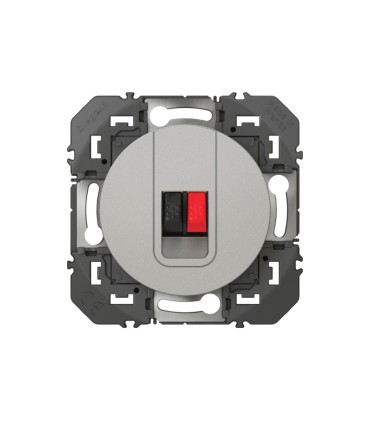 Prise haut parleur simple Dooxie finition alu