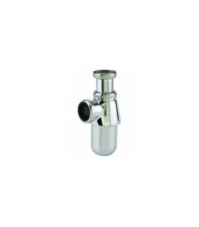 Siphon de lavabo chromé NF Sortie Ø 32 mm, entrée en 1"1/4