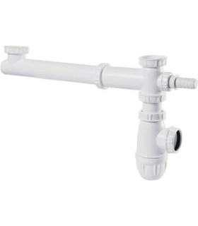 Tubulure pour évier 2 cuves siphon inclus