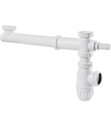 Tubulure pour évier 2 cuves siphon inclus