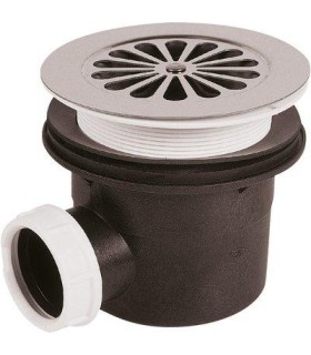Bonde de douche pour receveur Ø 90 mm & grille inox Ø 115 mm
