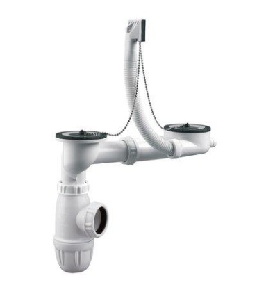 Kit de vidage pour évier inox 2 cuves Ø 50 mm