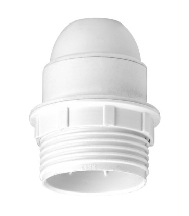 Douille culot E27 à raccord fileté et simple bague matière isolante 4A 100W