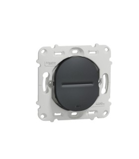 Interrupteur va et vient Ovalis lumineux 10AX sans plaque -Anthracite
