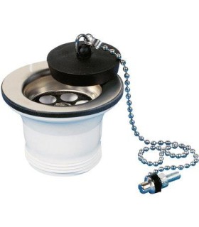 Bonde pour évier 1 cuve Ø 50 mm avec bouchon-chaînette